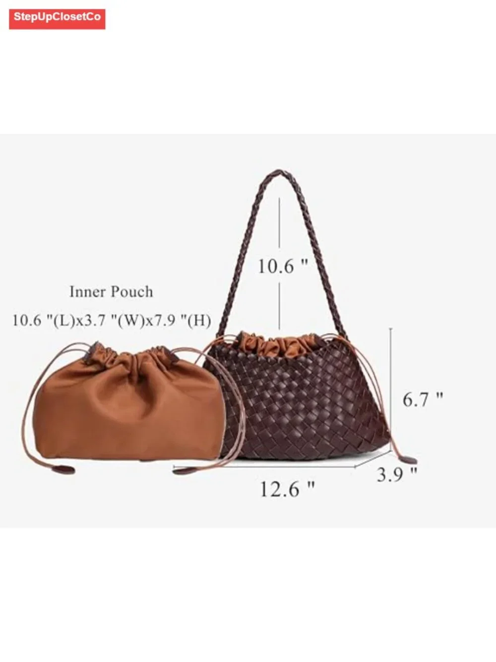 Suede Hobo Bag Women Trendy Pu Leather Bucket Purse Tote Shoulder Handbag